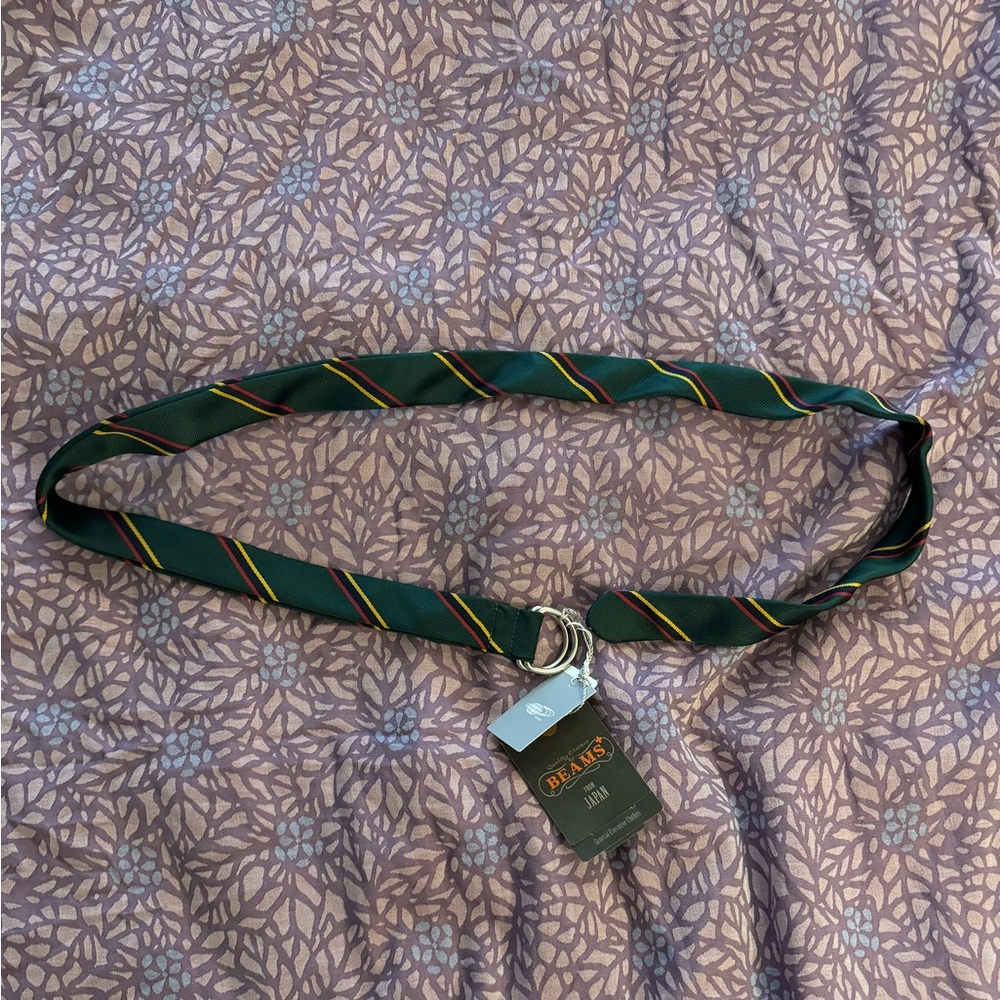 BEAMS Plus Stripe Double Ring Belt - tie